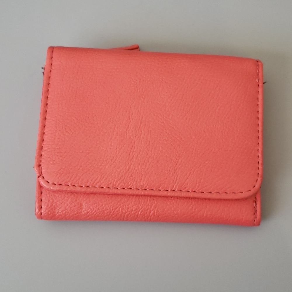 Pink trifold wallet